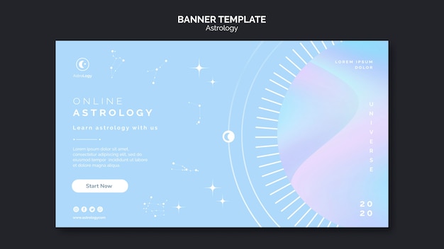 Plantilla de banner de astrología en línea
