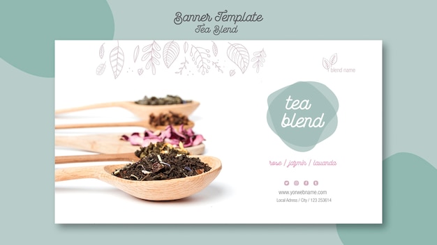 Plantilla de banner de aterrizaje de mezcla de té