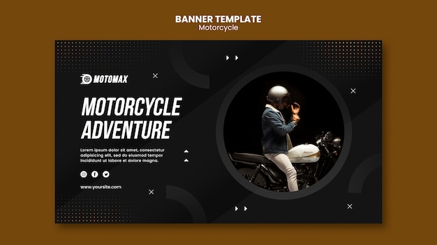 Plantilla de banner de aventura en moto