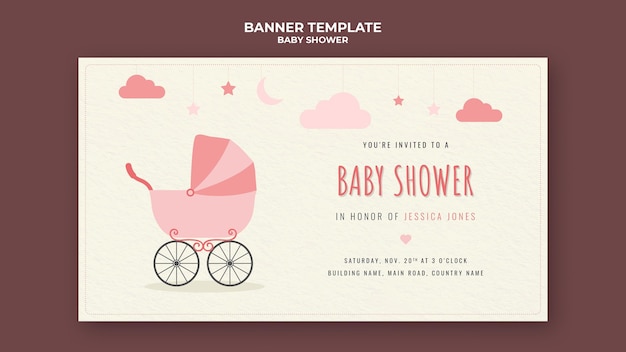 Plantilla de banner de baby shower