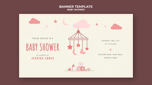 Plantilla de banner de baby shower