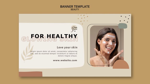 Plantilla de banner de belleza de diseño plano