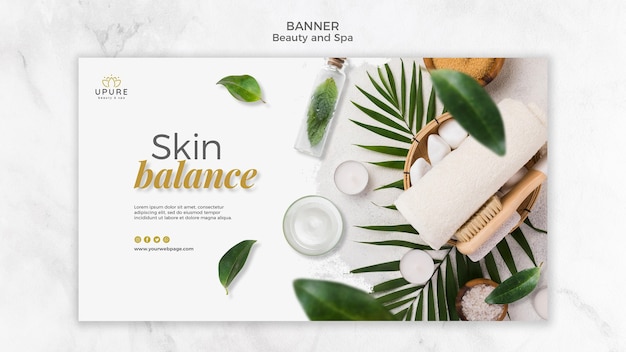 PSD gratuito plantilla de banner de belleza y spa