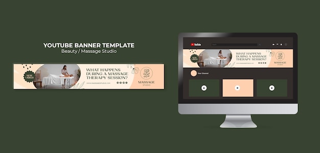 PSD gratuito plantilla de banner de belleza de youtube