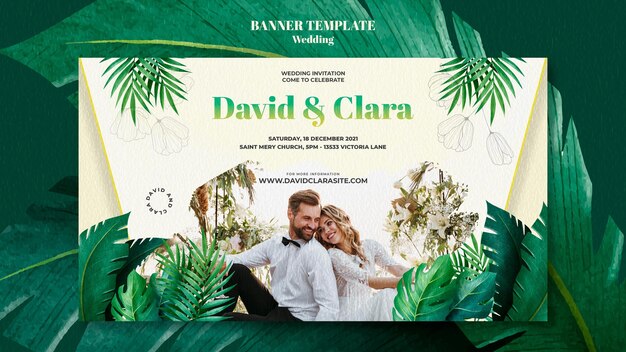 Plantilla de banner de boda
