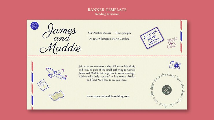 PSD gratuito plantilla de banner de boda
