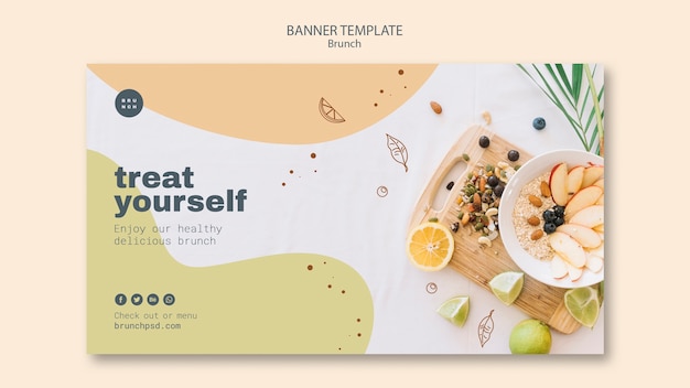 Plantilla de banner para brunch saludable