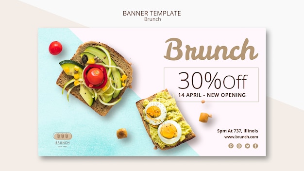 PSD gratuito plantilla de banner para brunch