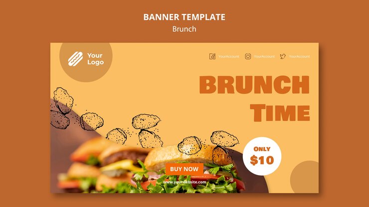 PSD gratuito plantilla de banner para brunch