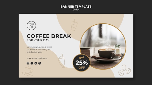 PSD gratuito plantilla de banner de café