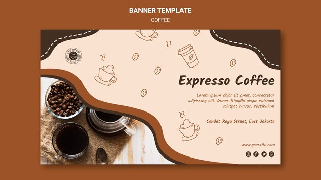 Plantilla de banner de cafetería