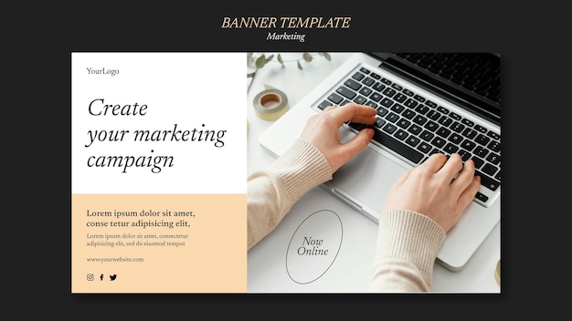 Plantilla de banner de campaña de marketing