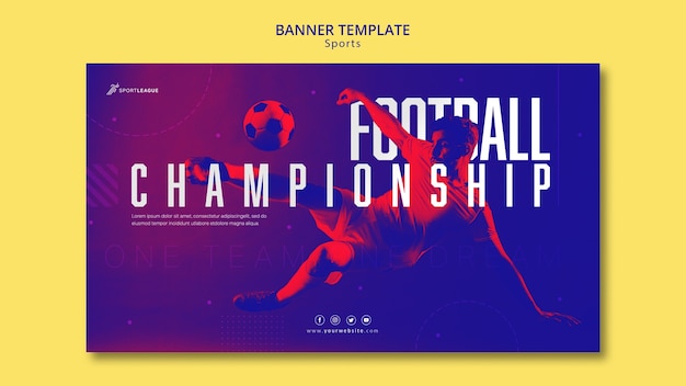 Plantilla de banner de campeonato de fútbol