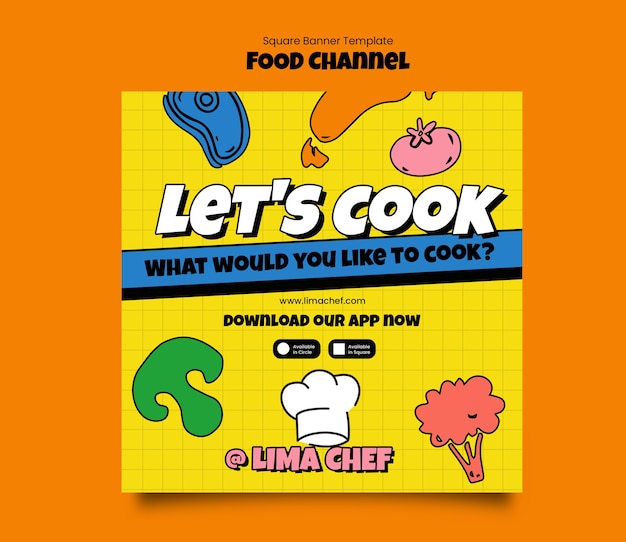 plantilla de banner del canal de alimentos