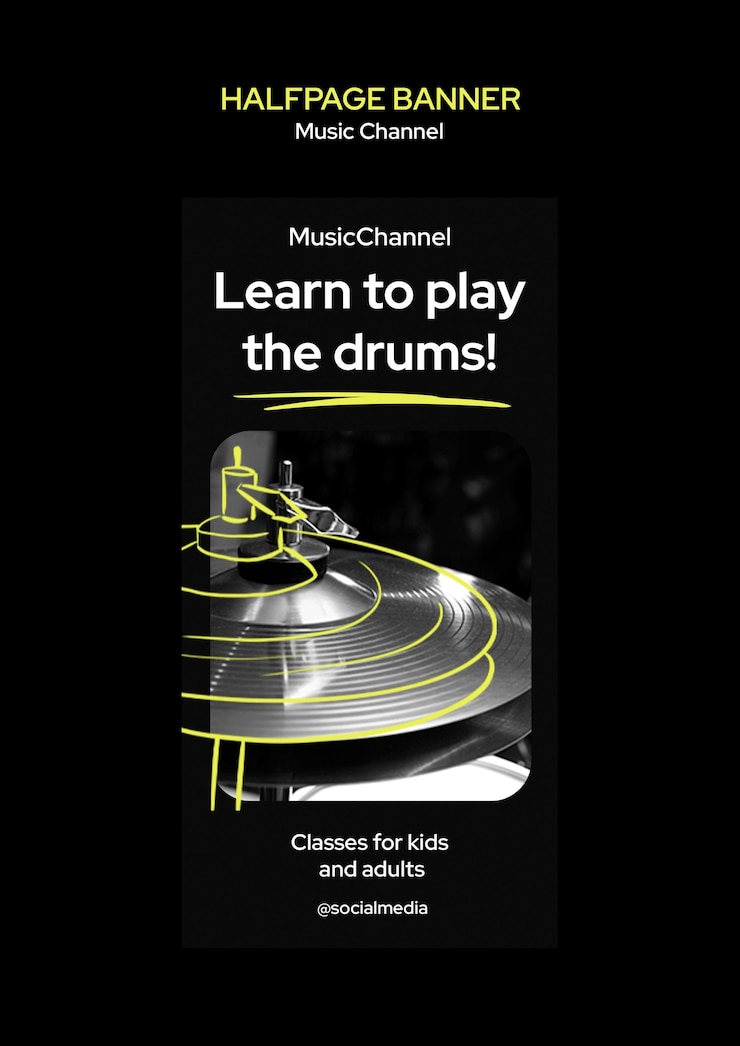 PSD gratuito plantilla de banner de canal de música