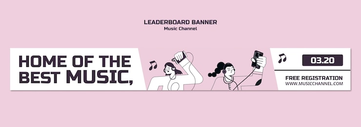 PSD gratuito plantilla de banner de canal de música
