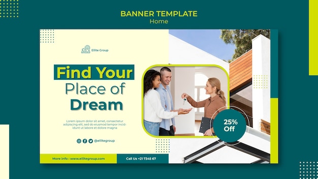 Plantilla de banner para casa familiar nueva