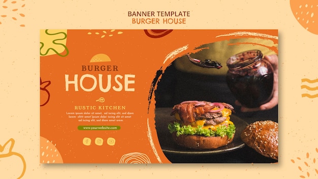 PSD gratuito plantilla de banner de casa de hamburguesas