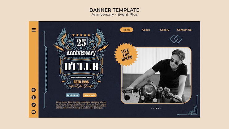 PSD gratuito plantilla de banner de celebración de aniversario