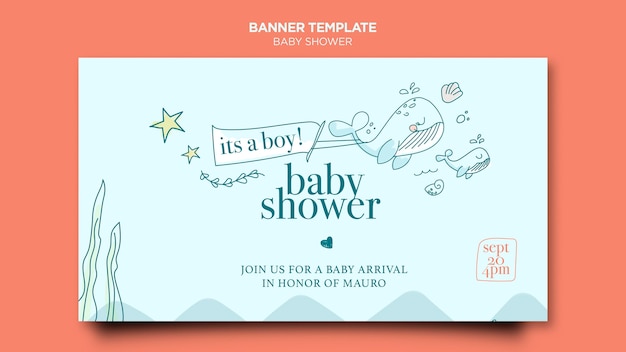 PSD gratuito plantilla de banner de celebración de baby shower