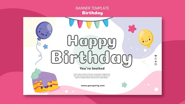 Plantilla de banner de celebración de cumpleaños