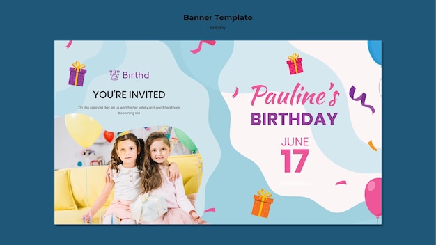 Plantilla de banner de celebración de cumpleaños