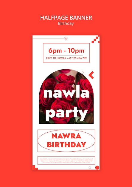 plantilla de banner de celebración de cumpleaños