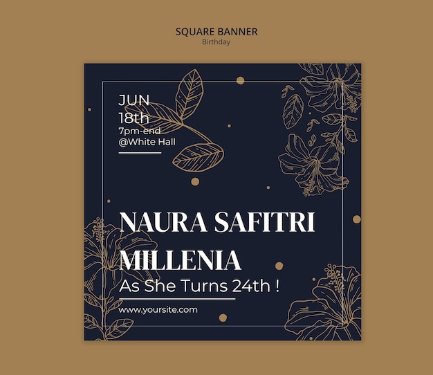 plantilla de banner de celebración de cumpleaños