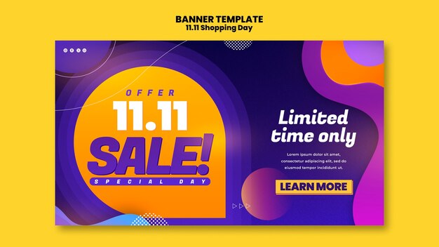 Plantilla de banner de celebración del día de compras