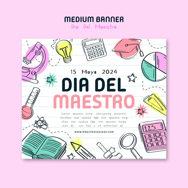plantilla de banner para la celebración del día del maestro