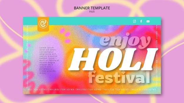PSD gratuito plantilla de banner de celebración del festival holi