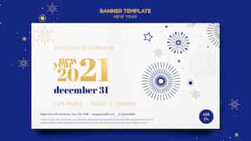 PSD gratuito plantilla de banner para celebración de fiesta de año nuevo
