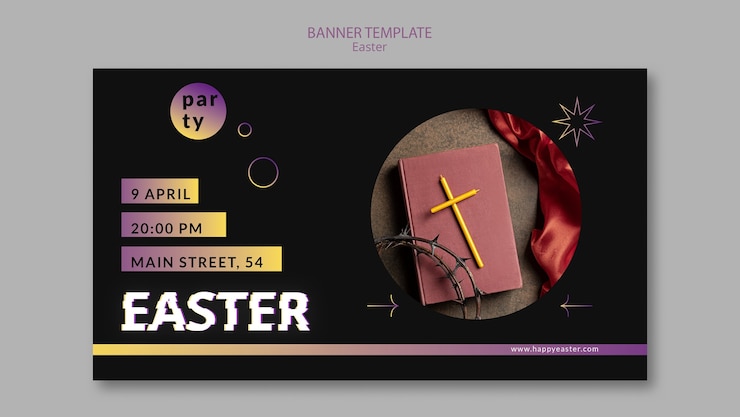 PSD gratuito plantilla de banner para celebrar el día de pascua