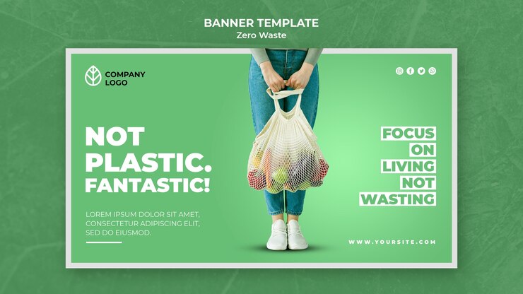 PSD gratuito plantilla de banner para cero residuos