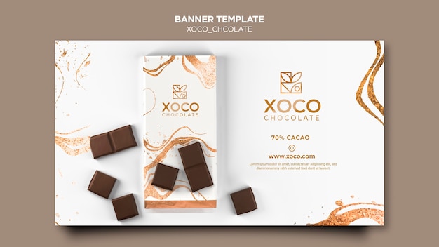 PSD gratuito plantilla de banner de chocolate xoco