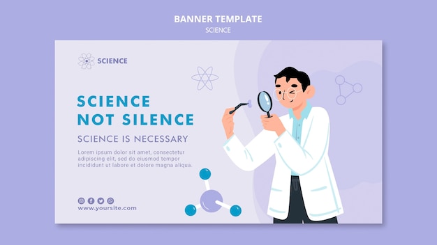 Plantilla de banner de ciencia de estudio