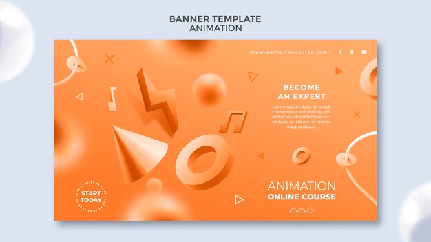 Plantilla de banner de clase de animación