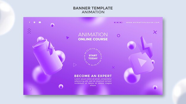 Plantilla de banner de clase de animación