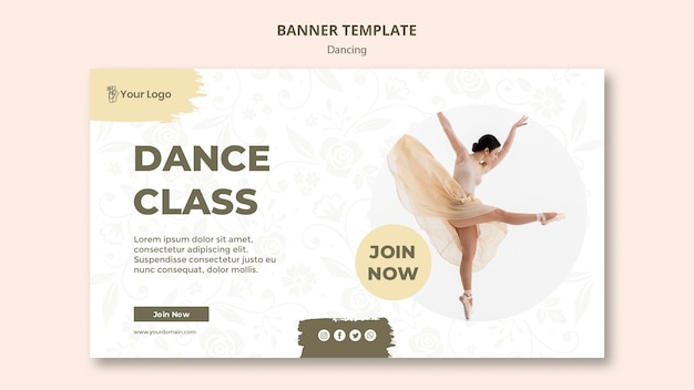 Plantilla de banner de clase de baile