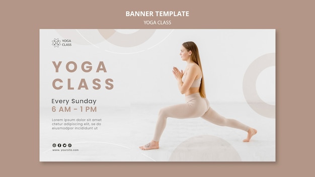 Plantilla de banner de clase de yoga