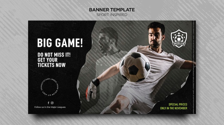 PSD gratuito plantilla de banner para club de fútbol