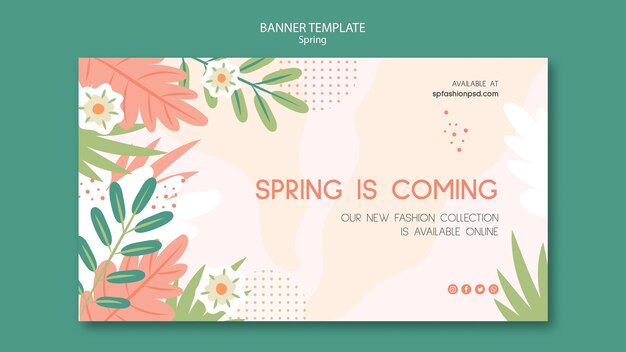 Plantilla de banner de colección de primavera