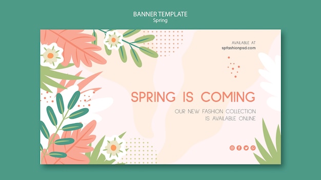 Plantilla de banner de colección de primavera