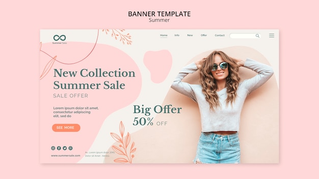 Plantilla de banner de colección de verano