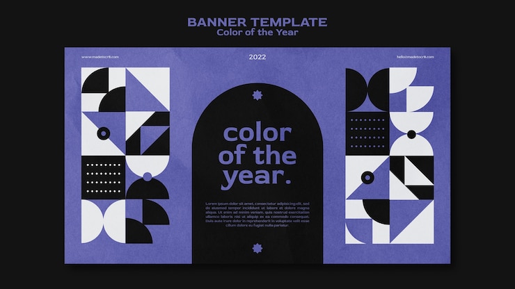 PSD gratuito plantilla de banner de color del año 2022