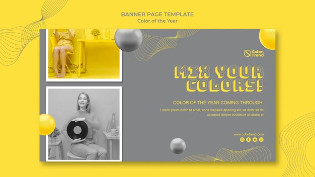 Plantilla de banner de color del año