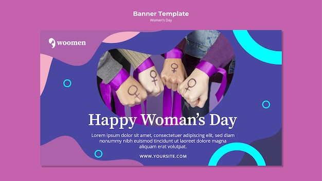 PSD gratuito plantilla de banner colorido día de la mujer