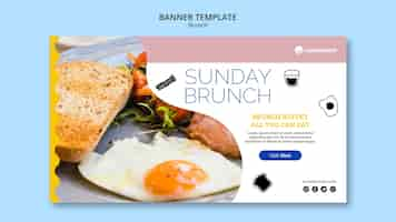 PSD gratuito plantilla de banner de comida de brunch dominical