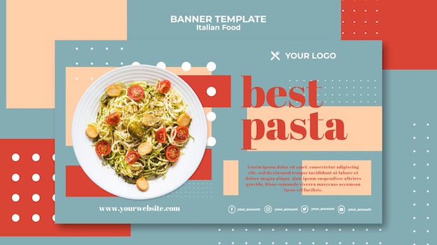 PSD gratuito plantilla de banner de comida italiana