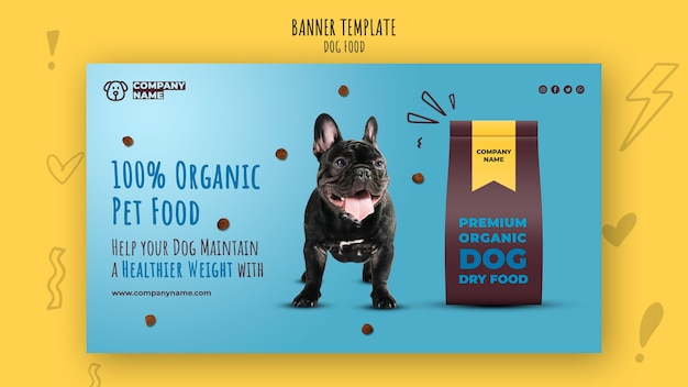 PSD gratuito plantilla de banner de comida para mascotas orgánica